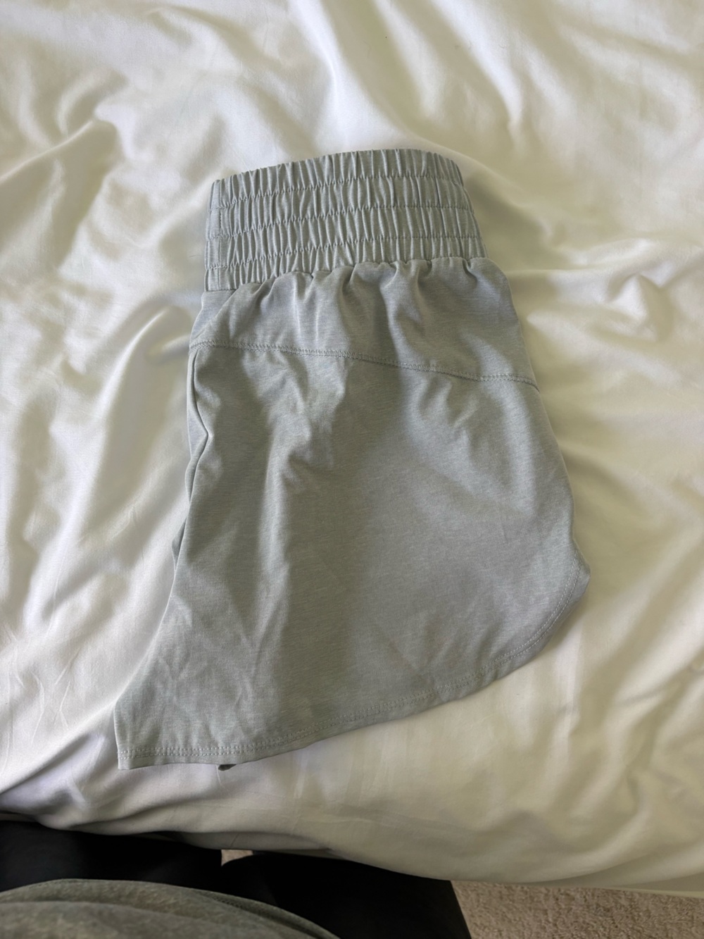 Light Gray Elastic Waist Shorts